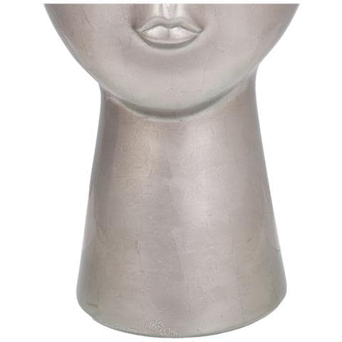 Figura Viso In Ceramica Grigia 25,5x25,5x52h - Foto 4