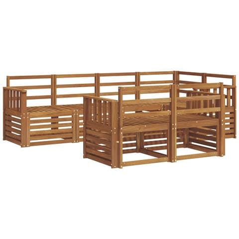 Set divani 7 pcs Naturale Legno di Acacia Massello - Foto 1
