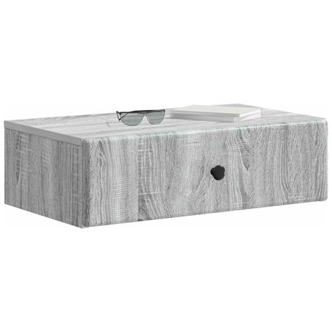 Tavolino da Parete Laterale Grigio Sonoma 59 x 34,5 x 17 cm - Foto 2
