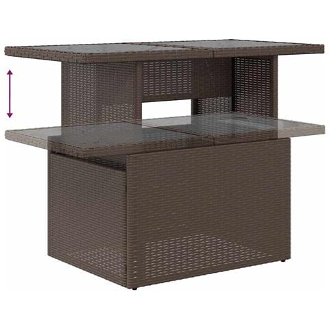 Set Divano da Giardino 8 pcs Marrone Poly Rattan - Foto 9