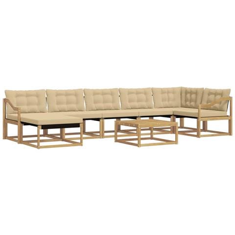 Set di divani da esterno 8 pcs Bianco e Beige 79 x 79 x 37 cm - Foto 1