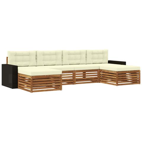 Set divani con cuscino 6 pcs Legno di Acacia Massello - Foto 1