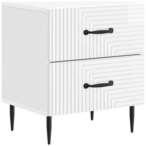 Armadio da Notte con cassetto Bianco Lucido 43 x 34,5 x 47,5 cm - Foto 1