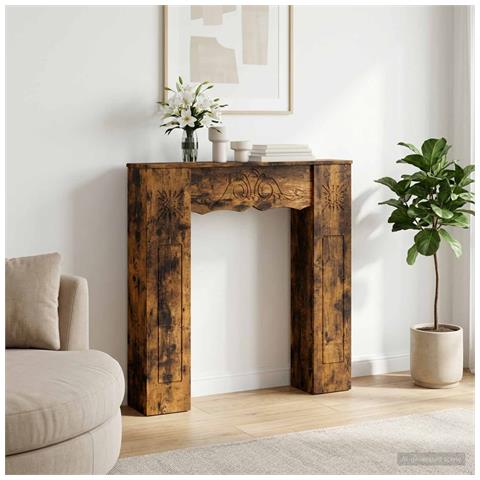 Cornice per camino Rovere Fumo 102 x 20 x 102 cm - Foto 2
