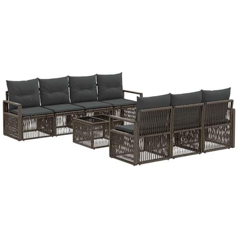 Set Divano da Giardino 8 pz Grigio polyrattan - Foto 1
