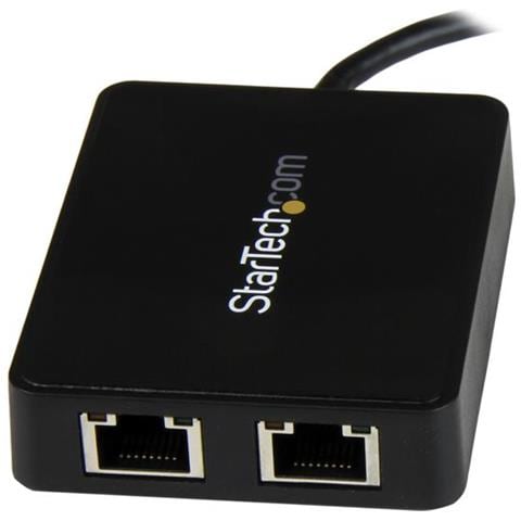 Adattatore di Rete USB-C a doppia uscita Ethernet Gigabit con porta USB tipo-A - Foto 2