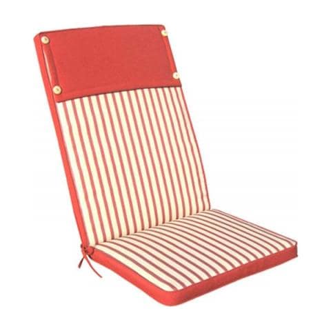 Cuscino Schienale E Seduta Senza Poggiapiedi A Strisce Bianco E Rosso - Foto 1