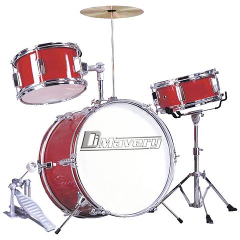 Batteria Acustica Per Bambini, 3 Pezzi, Rosso Jds-203 - Foto 7