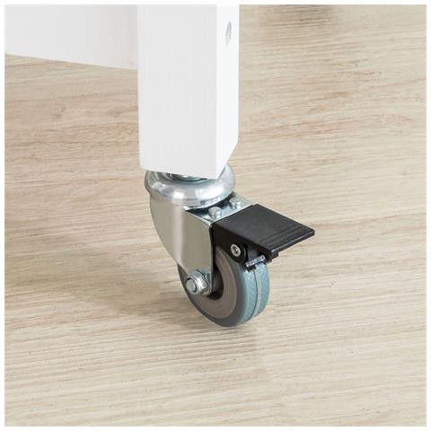 Carrello Cucina Consolle Bianca, Piano In Legno Di Hevea, l85*p39*a90cm Fkw68-wn - Foto 8