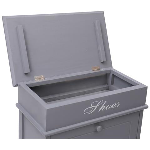 Scarpiera Grigia 50x28x98 Cm In Legno Di Paulownia - Foto 9