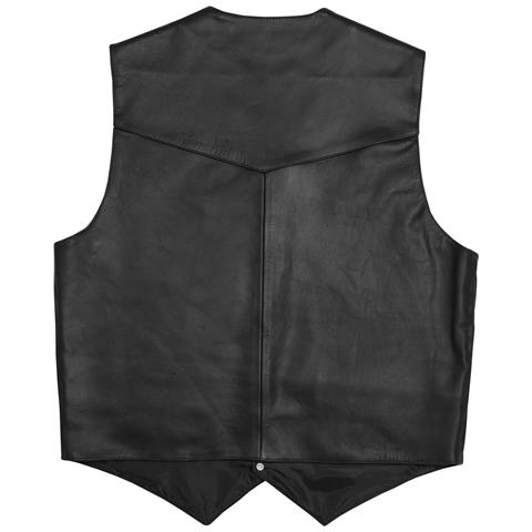 Gilet Pelle Chopper Custom Moto Vintage Interno Foderato Nero Xxl - Foto 4