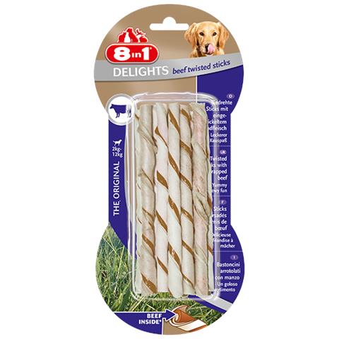 8in1 Snack Cane Delights Twisted Manzo 10 Pz. 55 G. - Foto 1