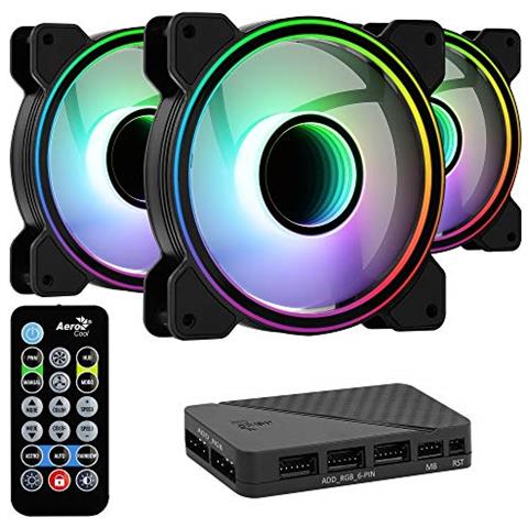 Mirage12pro, Confezione 3 Ventilatori 120mm Argb, Hub Rgb, 6-pin, Silenzioso - Foto 1