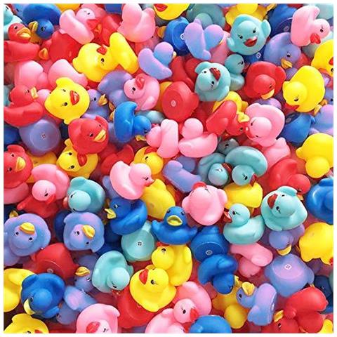 Novit Luogo Float Squeak Rubber Duck Ducky Bagno Giocattolo Del Bambino Per I Bambini Colori Assortiti (12 Pz) - Foto 4