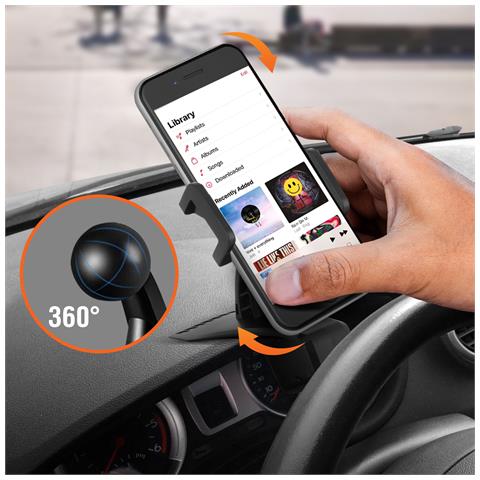 Supporto Automobile Smartphone Parasole Scomparto Numero Telefono Nero - Foto 10