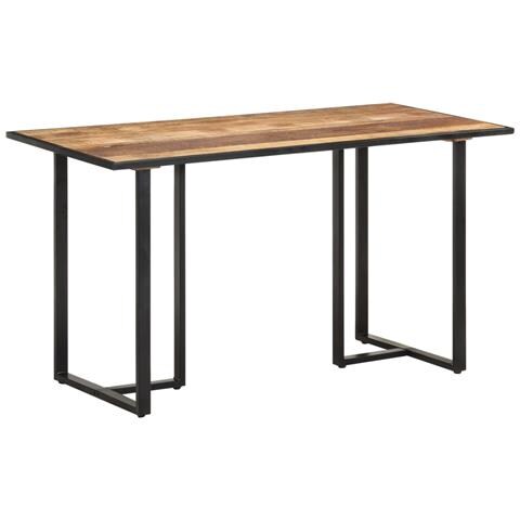 Tavolo Da Pranzo 140 Cm In Legno Di Mango Grezzo - Foto 2