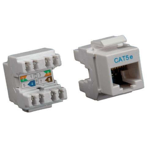 Cat. 5e Keystone Jack, RJ-45, unshielded light grey - Foto 1