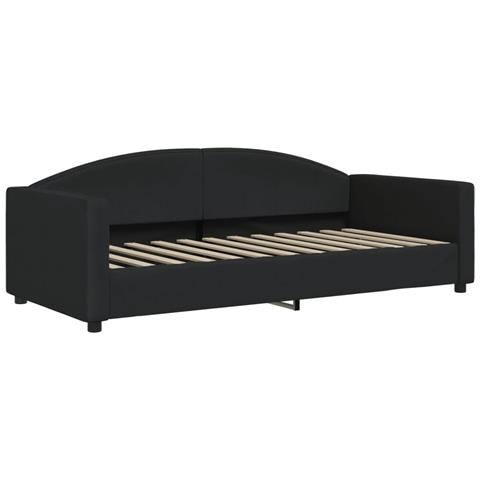 Divano Letto Estraibile Con Materassi Nero 90x200 Cm In Tessuto - Foto 2