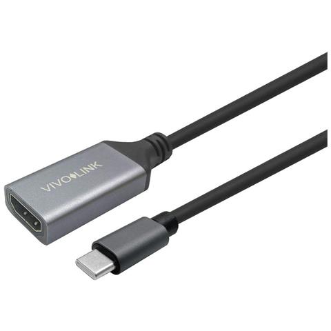 Vivolink Prousbchdmimf2 Adattatore Per Inversione Del Genere Dei Cavi Usb C Hdmi Nero (usb-c To Hdmi Female Cable 2m - B - Foto 3