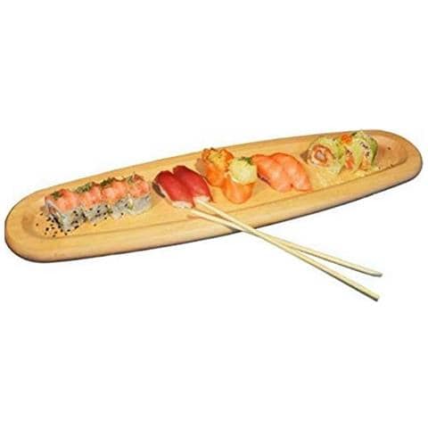 Tagliere Ovale 52x14cm In Legno Di Faggio Con Bordo Per Sushi Salumi Formaggi - Foto 2