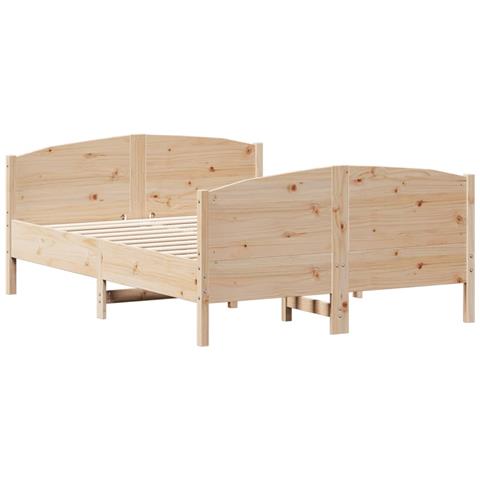 Giroletto Con Testiera 150x200 Cm In Legno Massello Di Pino - Foto 2