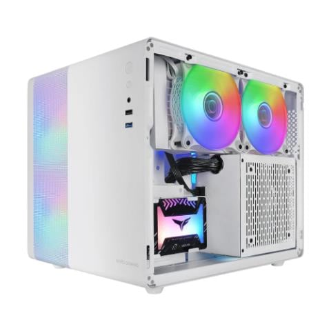 Case MC-400 Mini TowerATX / Micro-ATX / Mini-ITX 2 Porte USB 3.2 Gen 1 (3.1 Gen 1) Tipo A / USB 2.0 Colore Bianco - Foto 1