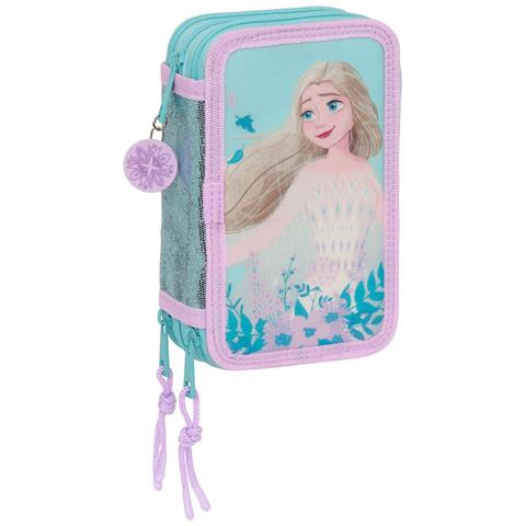 Plumier Triplo Frozen Hello Spring Azzurro Chiaro 12.5 X 19.5 X 5.5 Cm (36 Pezzi) - Foto 1