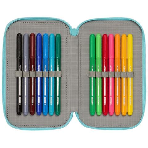Plumier Triplo Frozen Hello Spring Azzurro Chiaro 12.5 X 19.5 X 5.5 Cm (36 Pezzi) - Foto 2