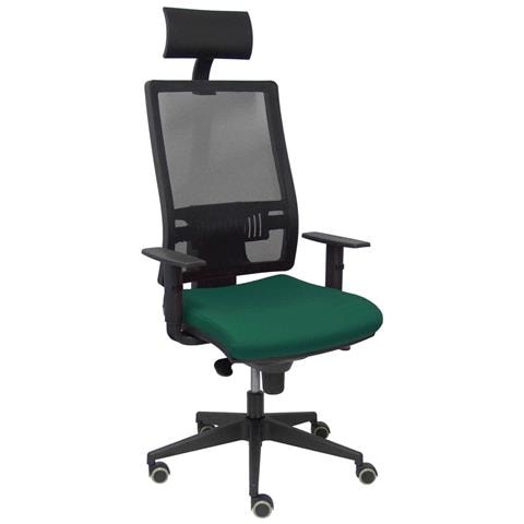 Sedia Ufficio Con Poggiatesta Horna Bali426 Verde Scuro - Foto 1