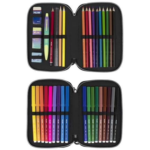 Astuccio Doppio Milan Sunset Nero Verde 34 Pezzi - Foto 3