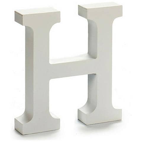 Lettera H Legno Bianco (2 X 16 X 14,5 Cm) (24 Unità) - Foto 2