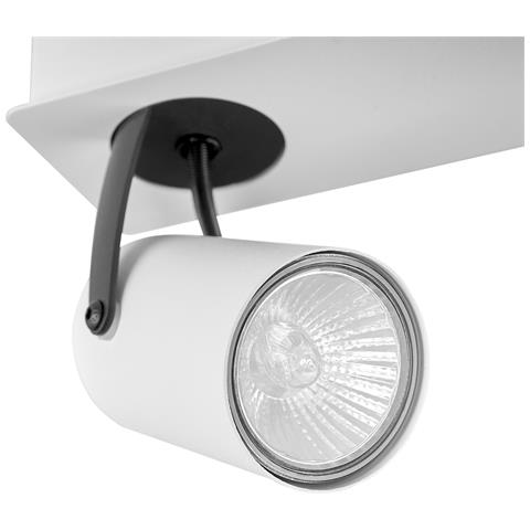 Faretto A 4 Luci Klip Regolabile Metallo Bianco - Foto 2