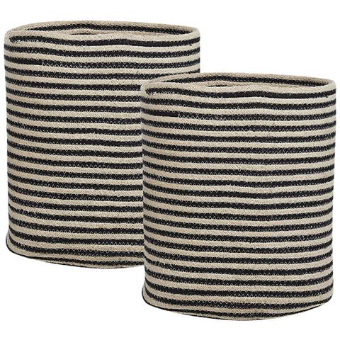 Set Di 2 Cestini Yerkoy Cotone Nero - Foto 8