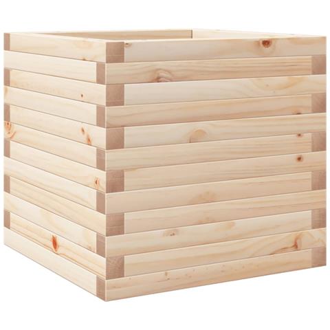 Fioriera Da Giardino 50x50x45,5 Cm In Legno Massello Di Pino - Foto 2