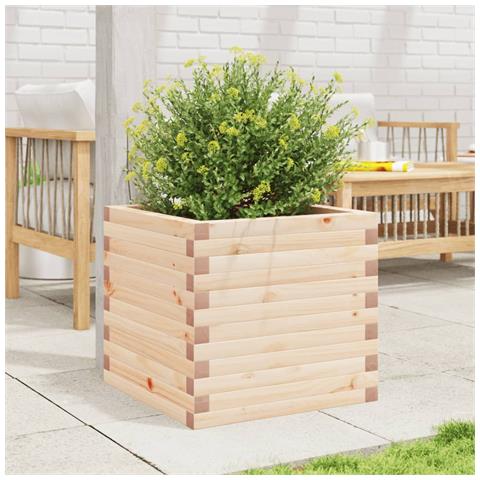 Fioriera Da Giardino 50x50x45,5 Cm In Legno Massello Di Pino - Foto 3