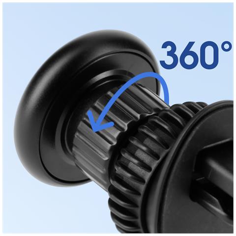 Supporto Magnetico Per Auto Griglia Ventilazione Rotante 360° Compatto, Nero - Foto 5