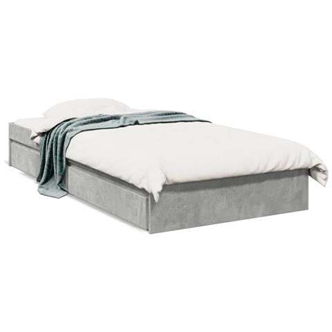 Giroletto Cassetti Grigio Cemento 90x190 Cm Legno Multistrato - Foto 2
