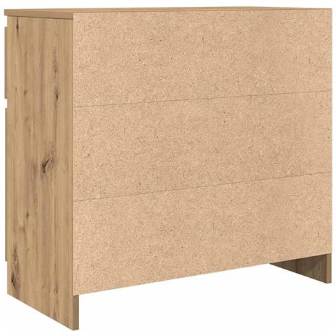 Credenza con Cassetto Rovere Artigianale 71x35x65 cm Truciolato - Foto 9