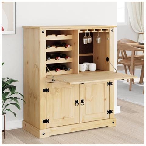Cantinetta Per Vini Corona 97x45x114 Cm Legno Massello Di Pino - Foto 3