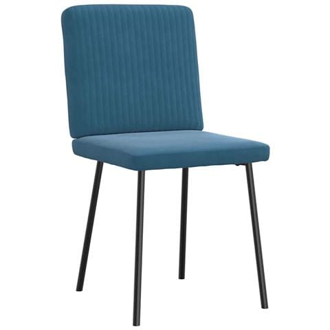 Sedie Da Pranzo 6 Pz Blu In Velluto - Foto 3