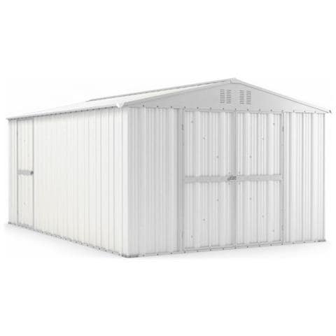 Capanno Box Attrezzi I Per Esterno Casetta Giardino In Lamiera 327x459cm X H 215cm - 201 Kg - 15,01 Mq Bianco - Foto 1