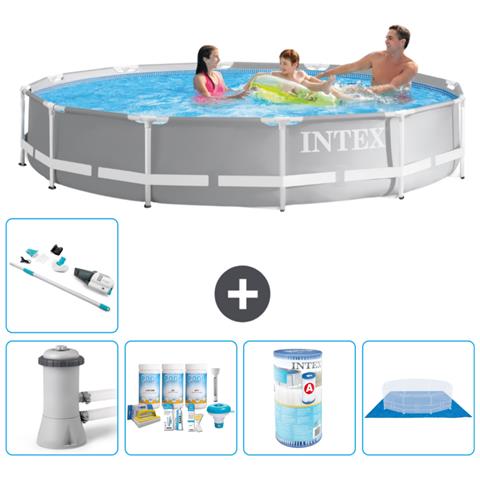 Piscina Fuori Terra - In Giro - 366x76 Cm - Grigio - Include Accessori Coordinati A2132 - Foto 1