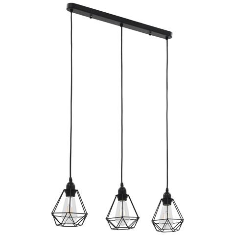 Lampadario Con Design Diamante Nero 3 Lampadine E27 - Foto 2