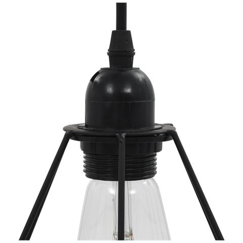 Lampadario Con Design Diamante Nero 3 Lampadine E27 - Foto 6