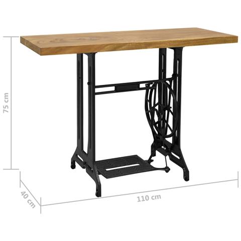 Tavolo Consolle Stile Macchina Da Cucire 110x40x75 Cm - Foto 5