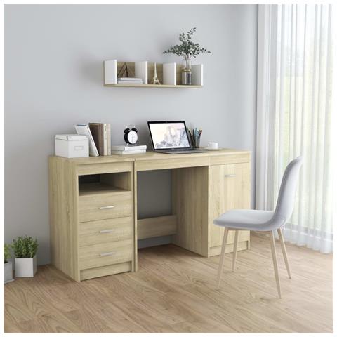 Scrivania Rovere Sonoma 140x50x76 Cm In Truciolato - Foto 8