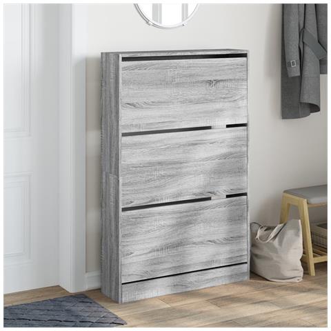 Lusso Casadino -  Scarpiera Grigio Sonoma 80x21x125,5 Cm In Legno Multistrato - Foto 2