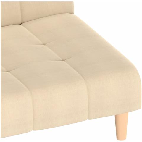 Divano Letto a 2 Posti Crema in Tessuto - Foto 9