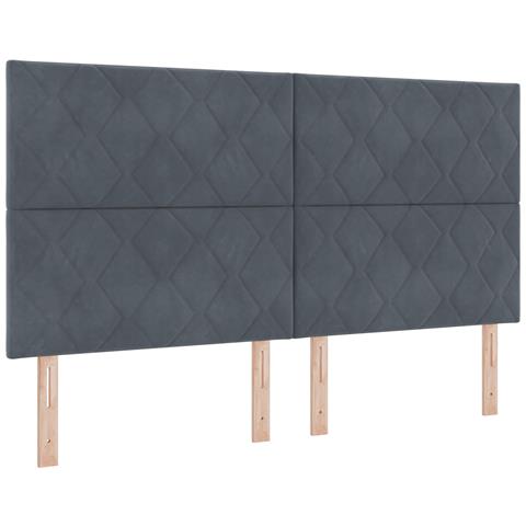 Testiera Design Blocchi Diamante Grigio Scuro 180 cm Velluto - Foto 1