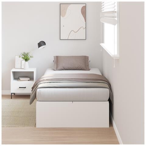 Struttura letto contenitore Bianca 90x200 cm - Foto 2